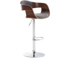 CLP - Sgabello cucina KINGSTON in tessuto Noce/grigio chiaro