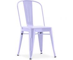 Sedia stile Tolix sedile quadrato - Nuova Edizione - Metallo Lavanda