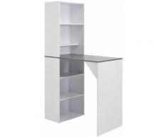 YOUTHUP Tavolo da Bar con Mobiletto Bianco 115x59x200 cm - Bianco