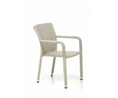 Poltrona Minorca in alluminio rivestita in polyrattan colore bianco