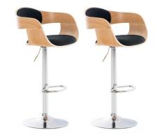 CLP - Set 2 sgabelli cucina Kingston in tessuto Natura/nero