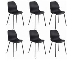 Set di 6 Sedie per sala da pranzo in plastica polipropilene alta resistenza qualità di design