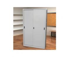 Fleda Trading - Armadio in Metallo Ufficio per Archiviazione ad Ante Scorrevoli Dim. 150x45x250h