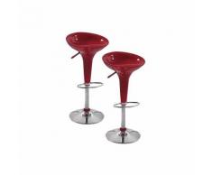 Sgabello Break Bar Cucina Design Moderno Abs Colore Rosso 2Pz