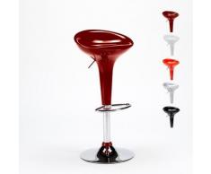Sgabello per bar e cucina regolabile e girevole design moderno SAN FRANCISCO | Rosso