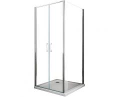 Box doccia angolare parete fissa e porta battente tipo saloon vetro 6 mm reversibile Misura Fisso