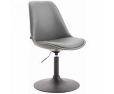 Sedia da pranzo MAVERICK in similpelle Grigio Metallo nero opaco