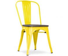 Sedia Tolix in Legno Pauchard Style Nuova edizione - Metallo Giallo
