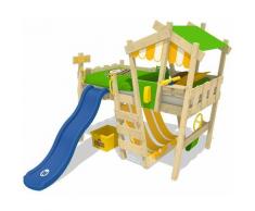 No_brand - WICKEY Letti per bambini, letto a soppalco CrAzY Hutty con blu scivolo culla 90 x 200