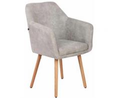 Sedia pranzo UTRECHT in similpelle vintage Grigio Natura (rovere)