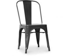 Sedia stile Tolix sedile quadrato - Nuova Edizione - Metallo Grigio scuro