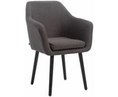 Sedia visitatore Utrecht in tessuto Grigio scuro Nero (rovere)