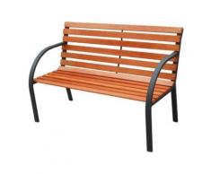 Panchina in acciaio e legno viale arredo esterno cm 122x64x80h