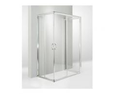 Box doccia 3 lati porta scorrevole 100x60x100 cm trasparente