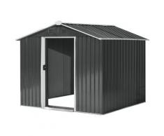 Outsunny Capanno Porta Attrezzi 2 Porte Scorrevoli Griglie Ventilazione, Acciaio
