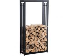 Scaffale Legnaia Da Terra Skadi In Acciaio Inox Nero 25x40x150 cm