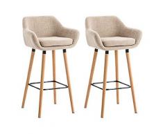Wyctin - Set di 2 Sgabelli bar,Seggiolone,biancheria,Beige,Confortevole,stile moderno