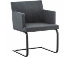 Sedia Pranzo Moderna Aberford In Tessuto Grigio scuro Nero