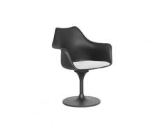 Poltrona Tulip - similpelle - Guscio Nero Bianco