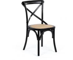 SKLUM Sedia Otax Vintage Nero Piallato Legno