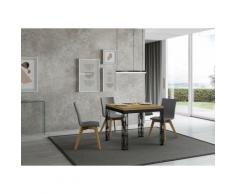 Itamoby S.r.l. - Tavolo Ghibli Libra Quercia Natura 90x90 allungato 90x180 telaio Antracite