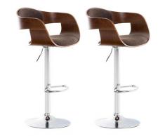 CLP - Set 2 sgabelli cucina Kingston in tessuto Noce/marrone