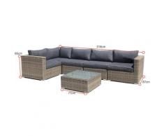 Set salotto divano angolare in rattan sintetico Andresa
