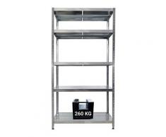 Scaffale In Metallo Maciste 120 X 60 X 195 H 5 Piani Kg 260 Senza Bulloni