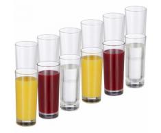Relaxdays - Set Bicchieri 12 Pezzi, per Cocktail Acqua Succhi, 300 ml, Cilindrici, Lavabili in