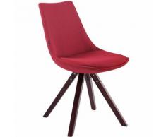 Sedia pranzo Albi in tessuto gambe quadrate Rosso Cappuccino (rovere)