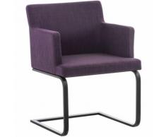 Sedia Pranzo Moderna Aberford In Tessuto Viola Nero