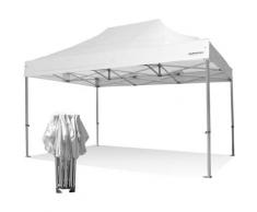 Gazebo pieghevole 4x6 bianco Exa 55mm alluminio senza laterali PVC 350g