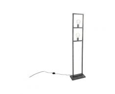 QAZQA Lampada da terra cage - Moderno - Acciaio - Grigio - Allungato/Oblungo Max. 2 x Watt