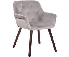 Sedia design Cassidy in velluto Grigio Noce (rovere)