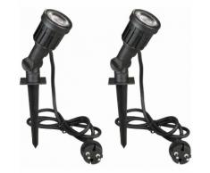 Luxform Faretti LED da Giardino Dominica 2 pz Nero LUX9522D.01
