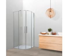 Box doccia OSLO doppia porta scorrevole semicircolare 80x80 cm altezza 200 cm cristallo 6 mm