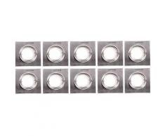 Set di 10 faretti a LED da incasso a soffitto plafoniere in alluminio lampade da pranzo quadrate