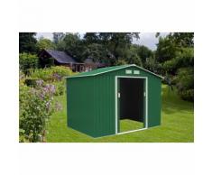 Casetta ricovero porta attrezzi box in lamiera capanno giardino 277x191x202h - Salone