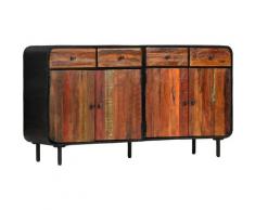 Credenza in Legno Massello di Recupero 140x35x76 cm - Marrone - Vidaxl