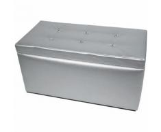 Baule Cassapanca Pouf Contenitore In Ecopelle Avalli Silvia Argento