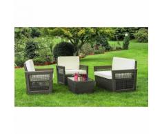 Set da giardino Lucca in polyrattan | grigio
