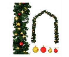 Ghirlanda di Natale Decorata con Palline e Luci a LED 20 m