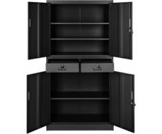 Armadio portadocumenti con 2 cassetti - cassettiera portadocumenti, armadio 2 ante, armadio ufficio