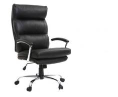 Poltrona da ufficio design pelle nero TILIO
