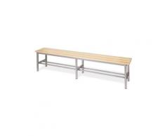 Panchina spogliatoio in alluminio 2 mt - solo seduta, colore grigio metallizzato