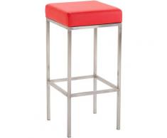 CLP - Sgabello Newark 85 in similpelle Rosso Acciaio inox