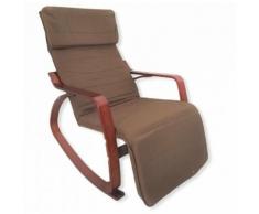Poltrona Relax Sedia a Dondolo con Poggiapiedi Mod. Zen NOCE CAFFE