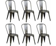 Set Di 6 Sedie In Metallo Di Design Moderno Industrial Vintage Per Sala Da Pranzo Bar Ristorante