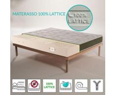Kit Materasso 100% lattice a 7 zone differenziate con tessuto trapuntato Aloe Vera alto 20 cm +