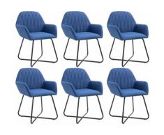 YOUTHUP Sedie da Pranzo 6 pz Blu in Tessuto - Blu